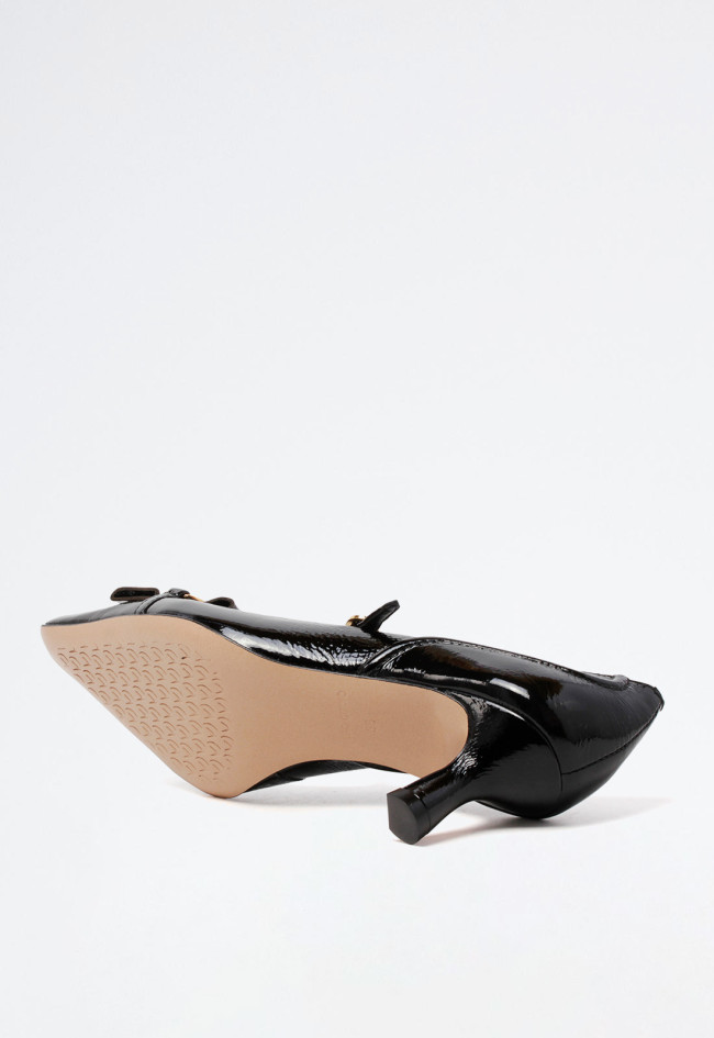 Zapato tacón piel de mujer negro Unique 1472039