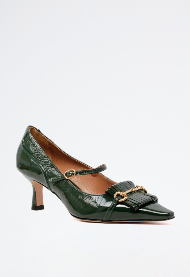 Zapato tacón piel de mujer verde Unique 1472039