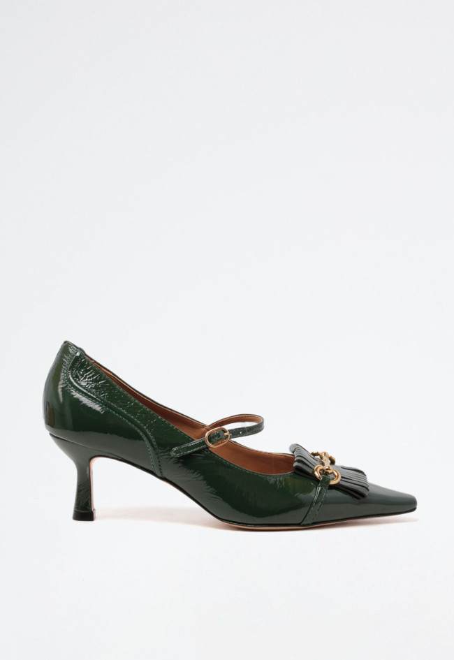 Zapato tacón piel de mujer verde Unique 1472039