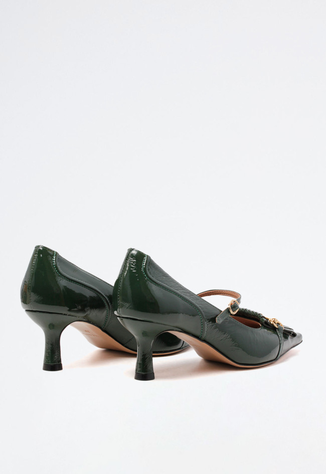 Zapato tacón piel de mujer verde Unique 1472039