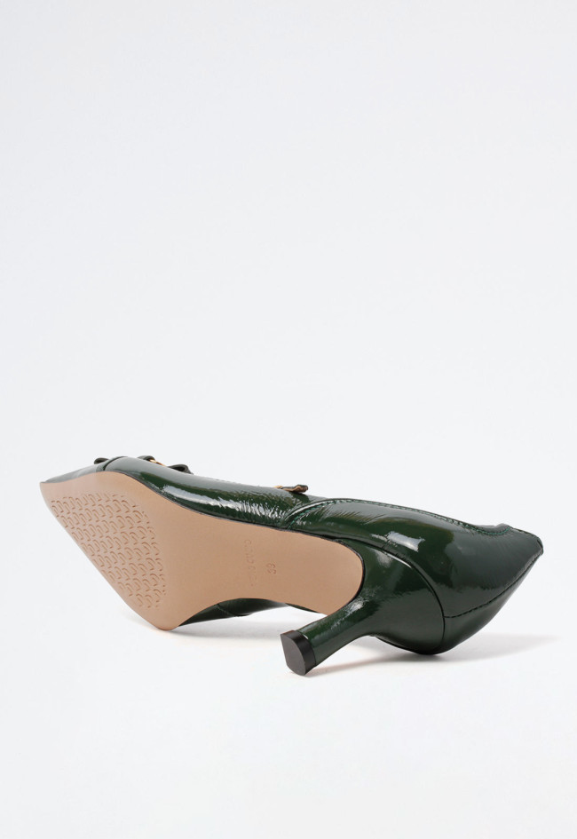 Zapato tacón piel de mujer verde Unique 1472039
