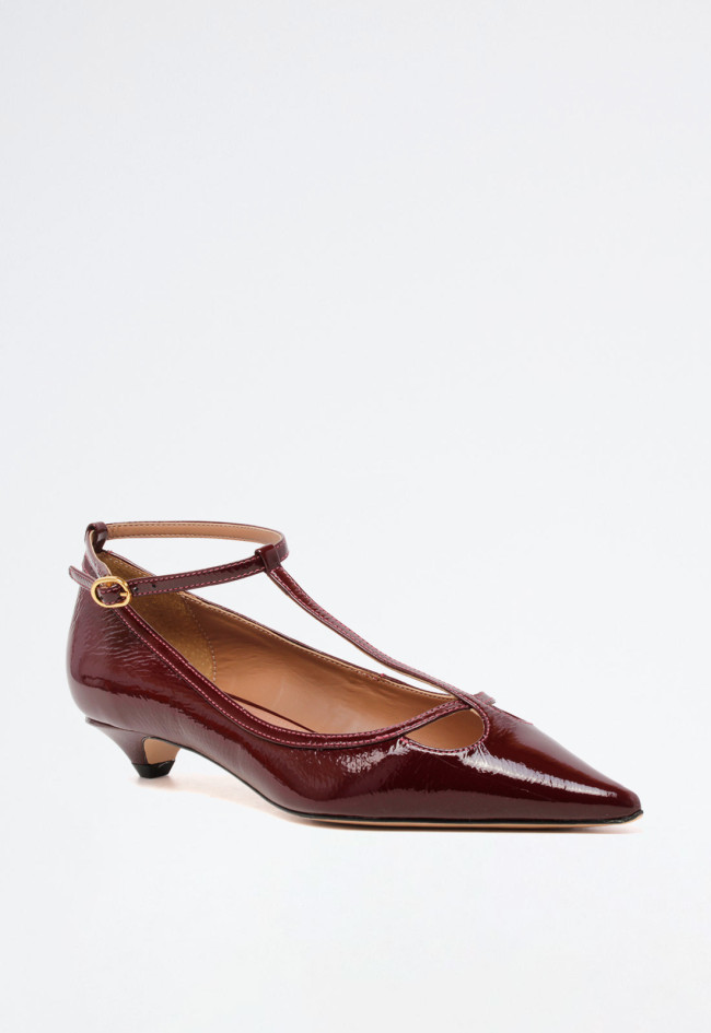 Zapato merceditas tacón piel de mujer rojo Unique 663050