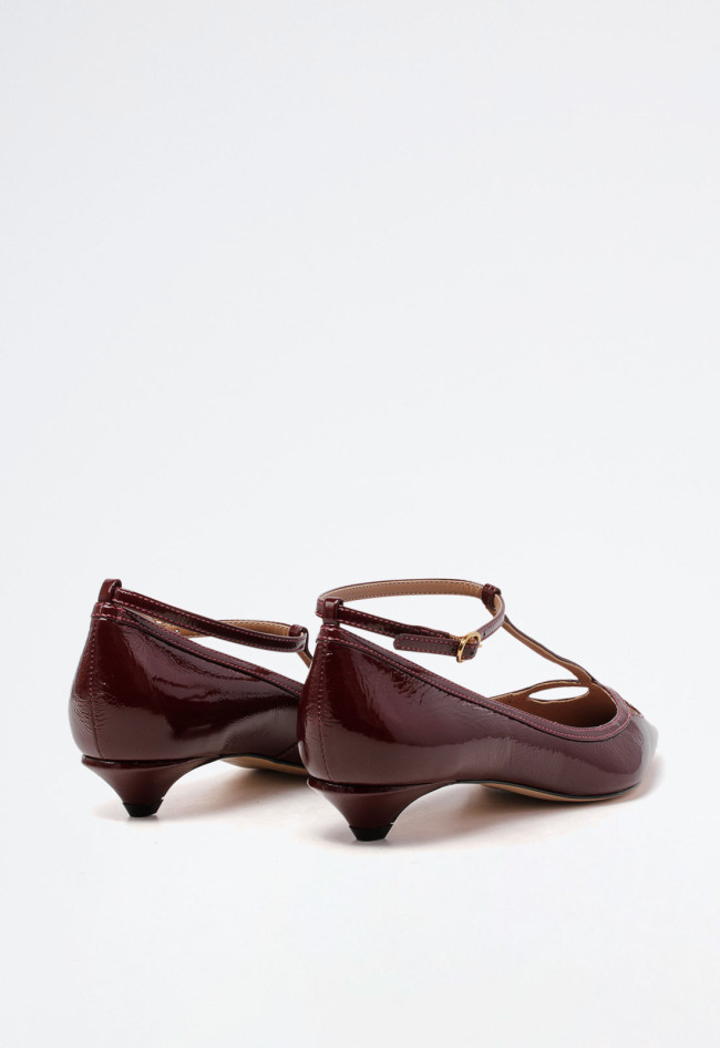 Zapato merceditas tacón piel de mujer rojo Unique 663050