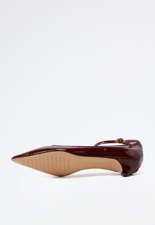 Zapato merceditas tacón piel de mujer rojo Unique 663050