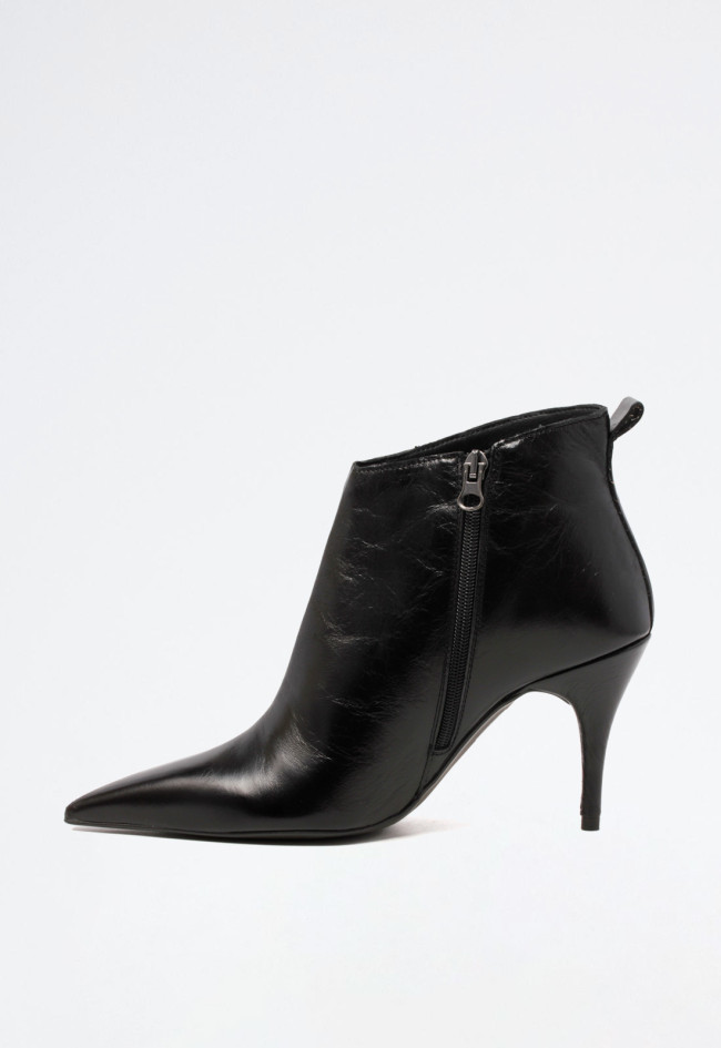 Botín piel tacón kitten de mujer negro VAS 9737