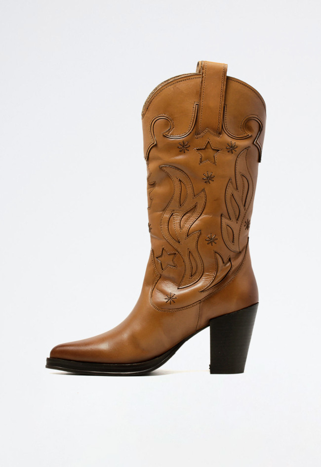 Bota cowboy piel de mujer cuero Glo ki-5198