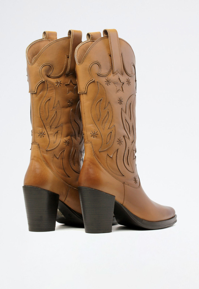 Bota cowboy piel de mujer cuero Glo ki-5198