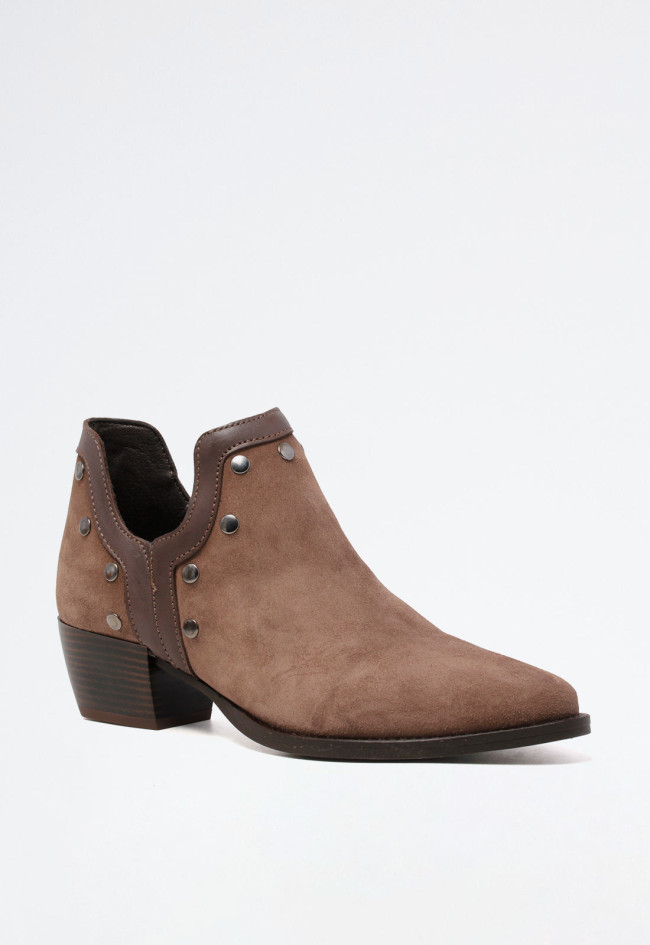 Botín campero tachas de mujer taupe Glo savana 7272