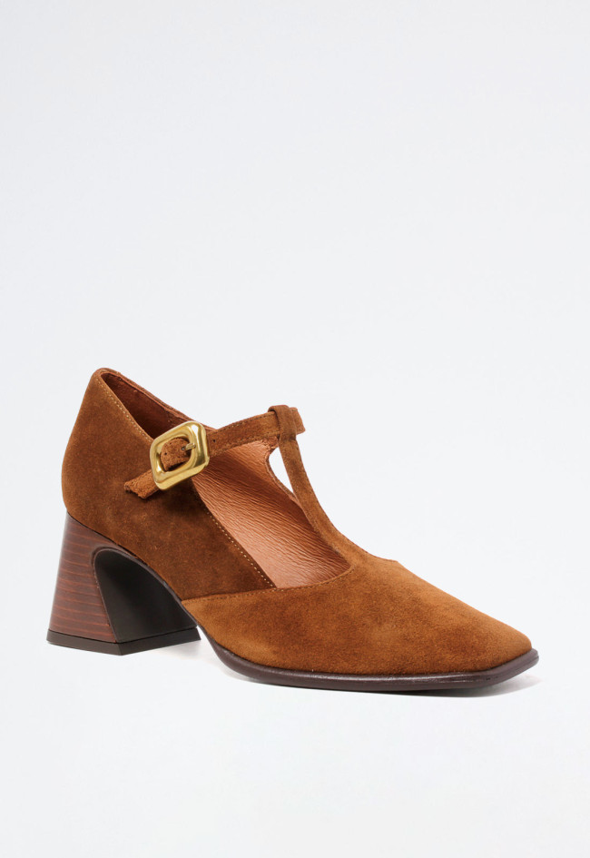 Zapato piel tacón cuadrado de mujer cuero Alarcón 24524-507o