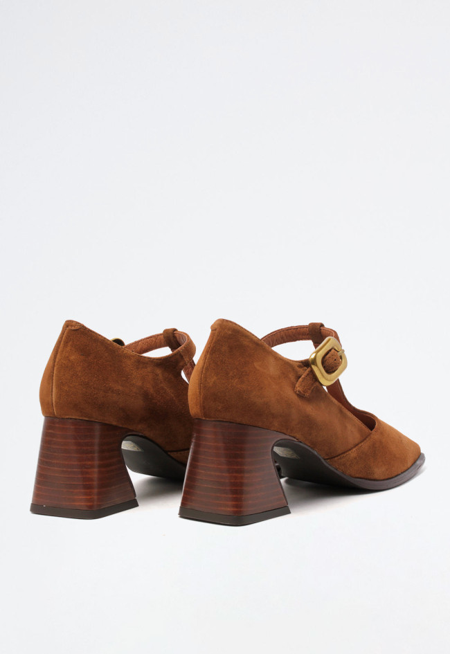 Zapato piel tacón cuadrado de mujer cuero Alarcón 24524-507o