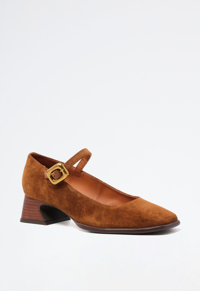 Zapato piel tacón cuadrado de mujer cuero Alarcón 24520-276o