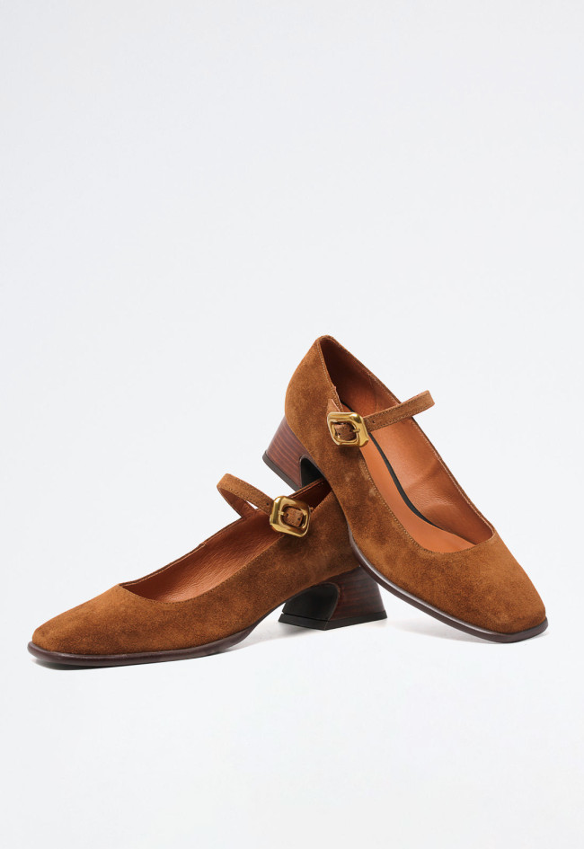 Zapato piel tacón cuadrado de mujer cuero Alarcón 24520-276o