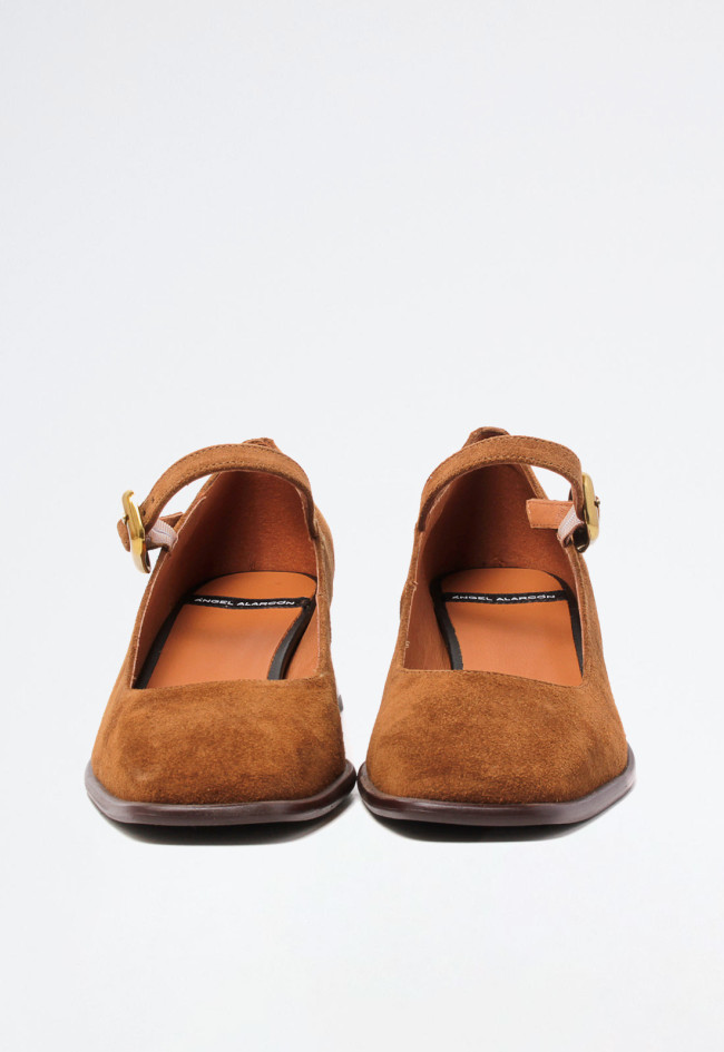 Zapato piel tacón cuadrado de mujer cuero Alarcón 24520-276o