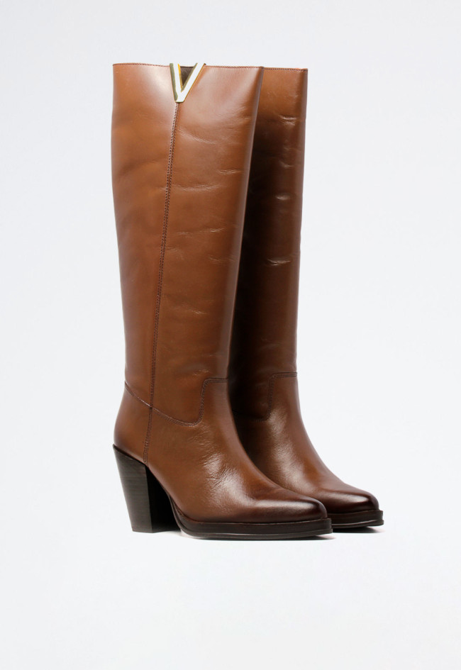 Bota campera piel de mujer marrón Glo ki-5162