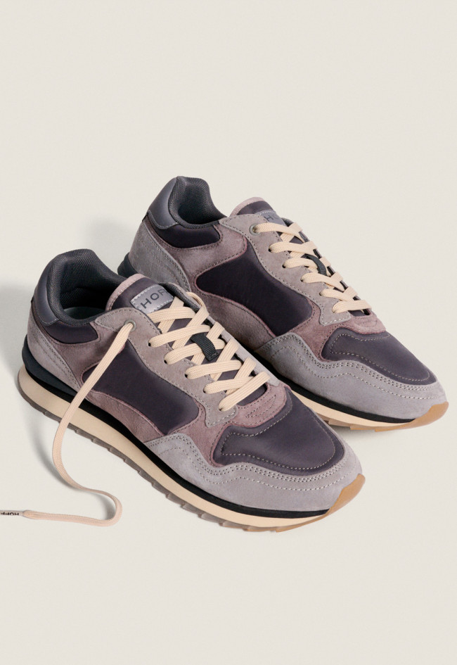 Zapatilla hombre Hoff City Berlin – zapatillas retro de piel y terciopelo con suela ilustrada