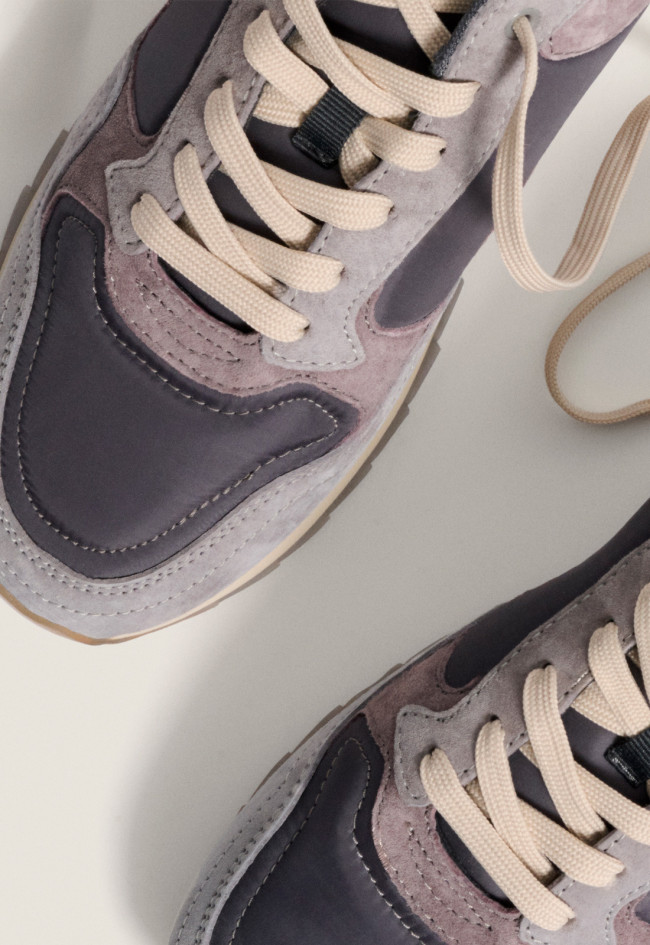 Zapatilla hombre Hoff City Berlin – zapatillas retro de piel y terciopelo con suela ilustrada