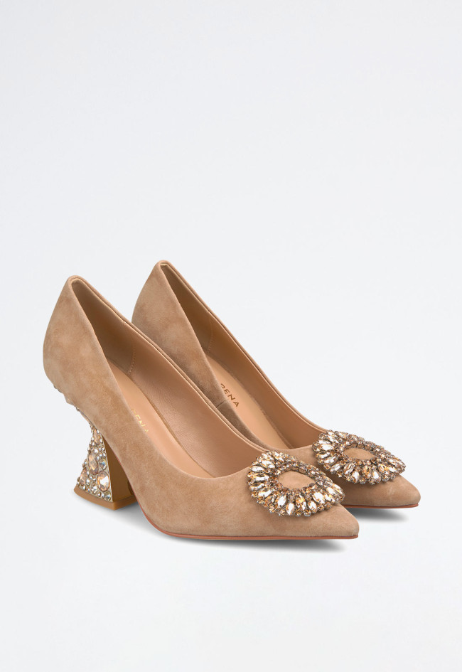 Zapato tacón alto de mujer camel Alma en Pena 0336