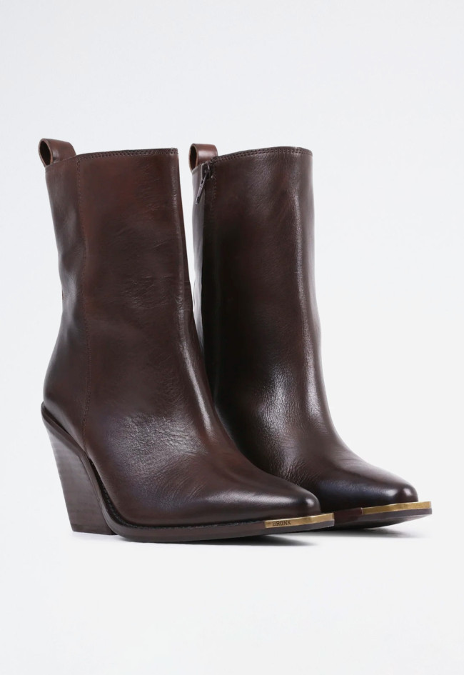 Botín cowboy de mujer marrón Bronx 34323-v