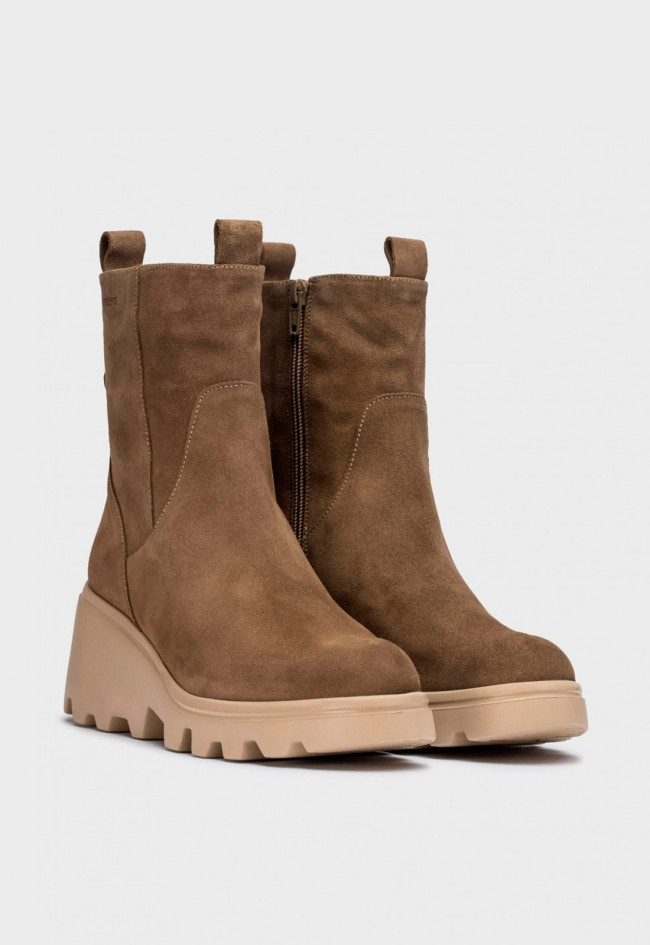 Botín plataforma de mujer taupe Wonders g-7001