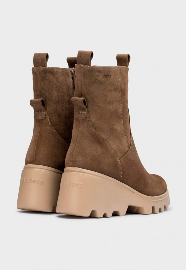 Botín plataforma de mujer taupe Wonders g-7001