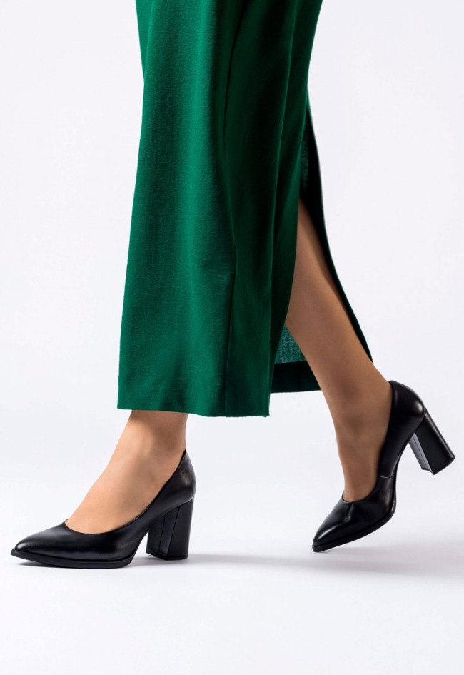 Zapato tacón de mujer negro Wonders m-5420