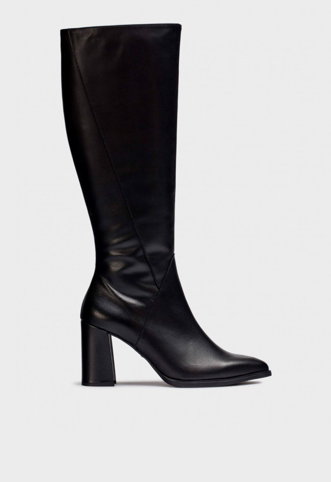 Bota piel tacón de mujer negro Wonders m-5425