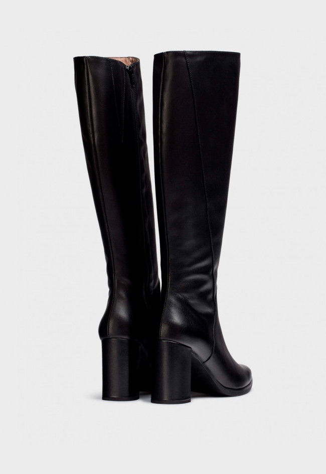 Bota piel tacón de mujer negro Wonders m-5425