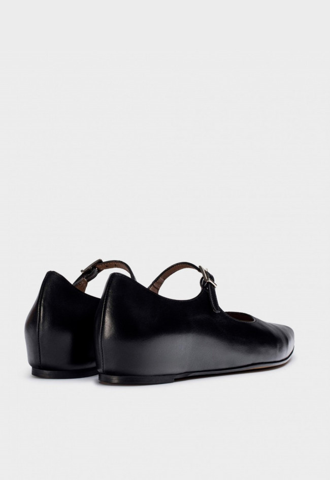 Zapato bailarina de mujer negro Wonders a-3811