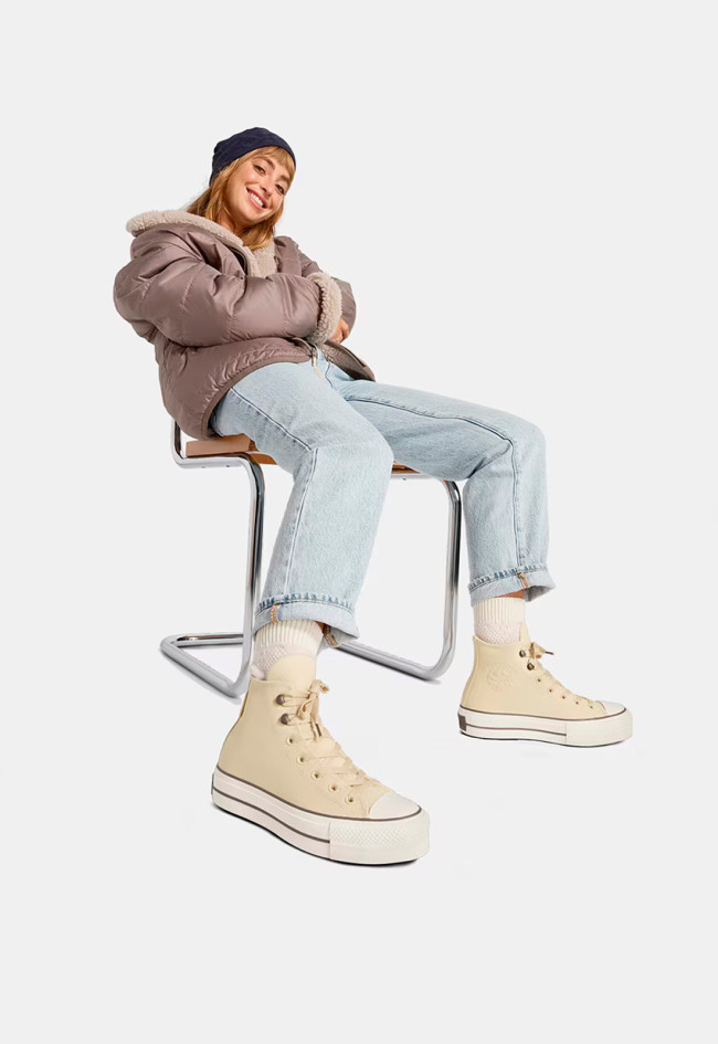 Deportivo de mujer beige Converse chuck taylor all star lift