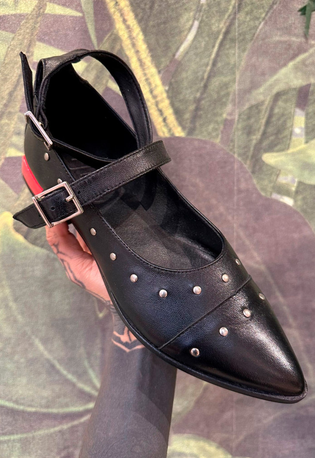 Zapato bailarina de mujer negro Glo fiesta