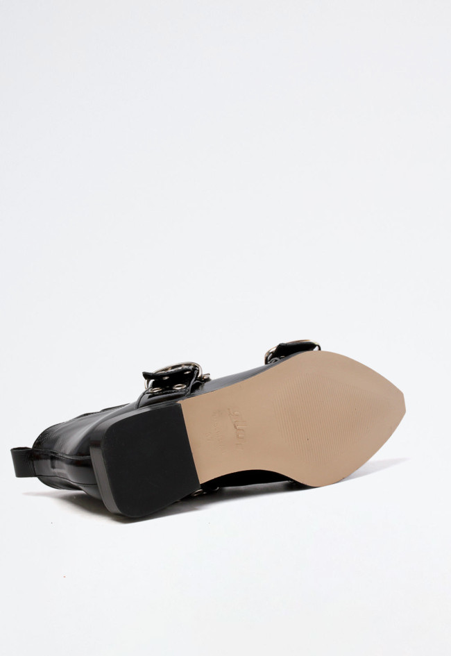 Botín hebillas de mujer negro Glo pun 2h