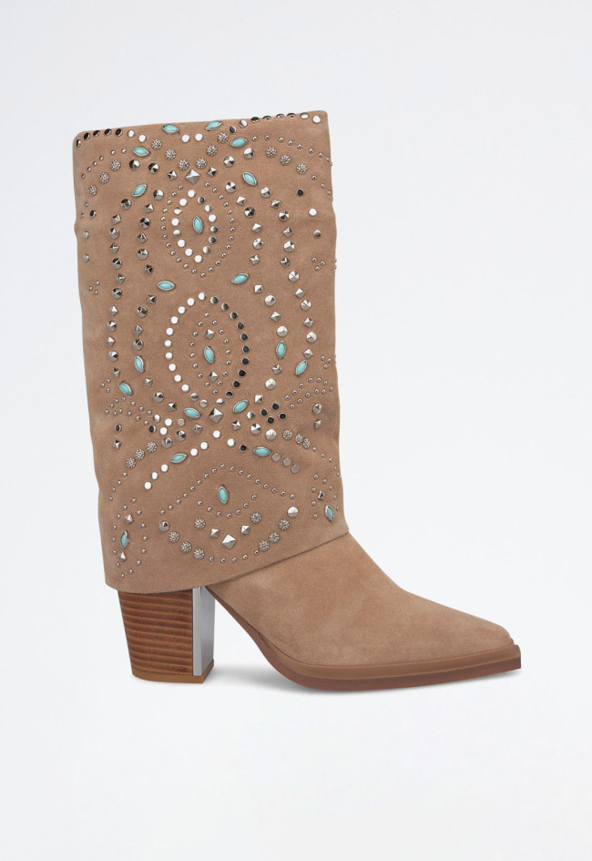 Bota polaina con tachas de mujer visón Alma en Pena 0560