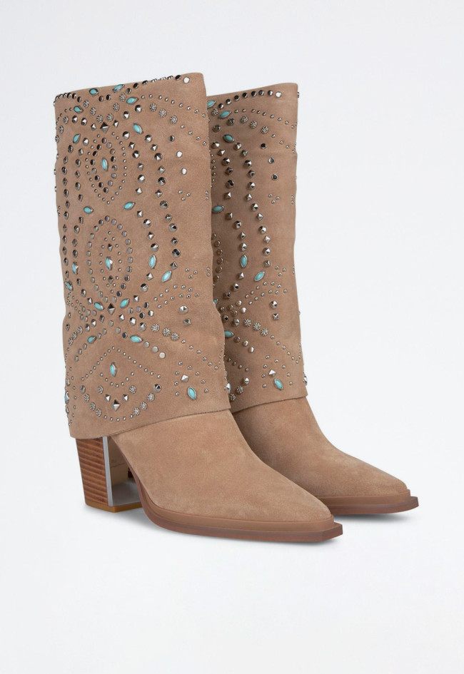 Bota polaina con tachas de mujer visón Alma en Pena 0560