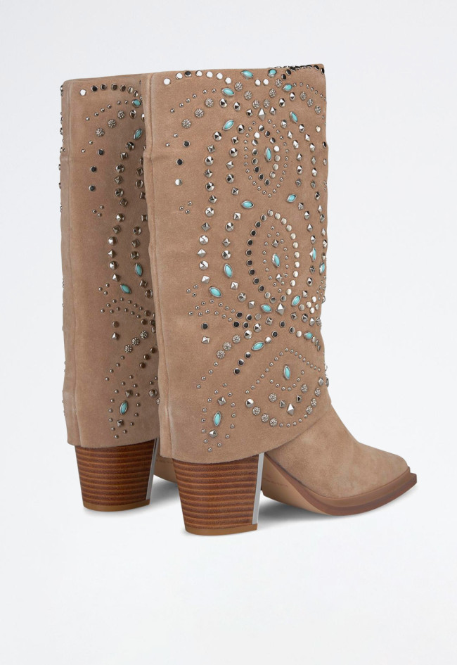 Bota polaina con tachas de mujer visón Alma en Pena 0560