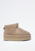 Botín australiano plataforma de mujer beige VAS wd500-2-sa
