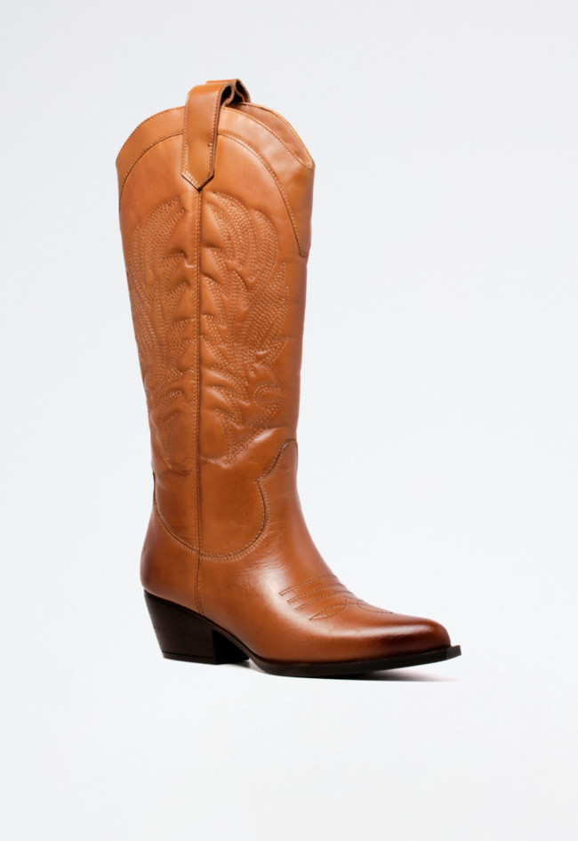 Bota de piel cowboy de mujer cuero Glo ki-3525