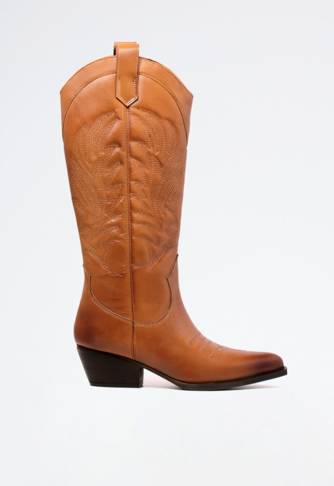 Bota de piel cowboy de mujer cuero Glo ki-3525