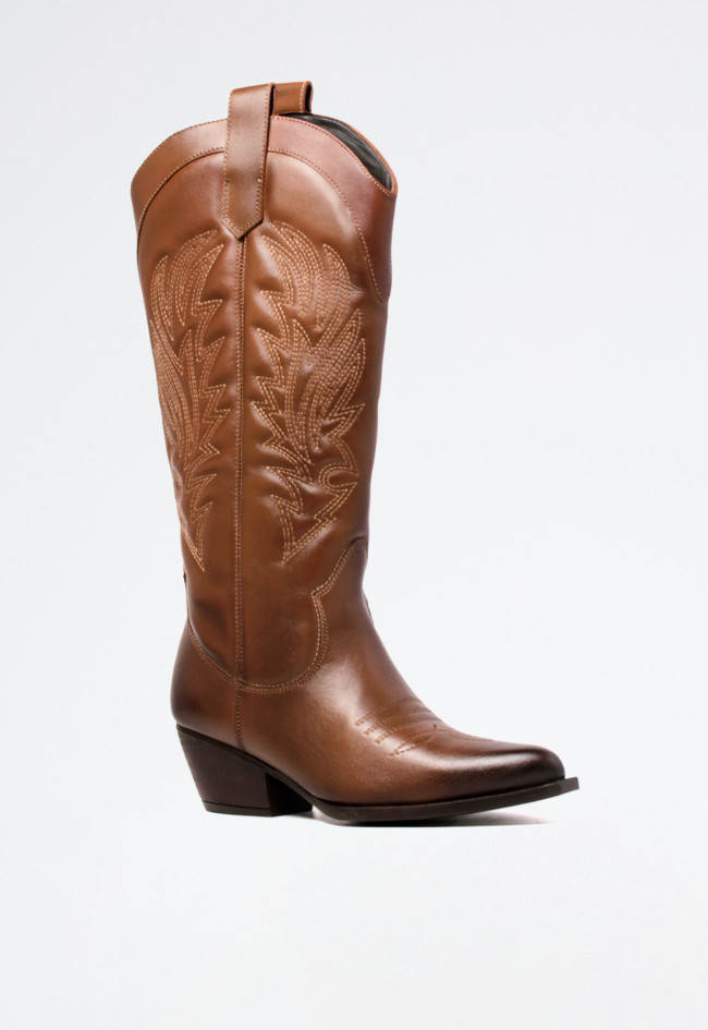 Bota cowboy de mujer marrón Glo ki-3525