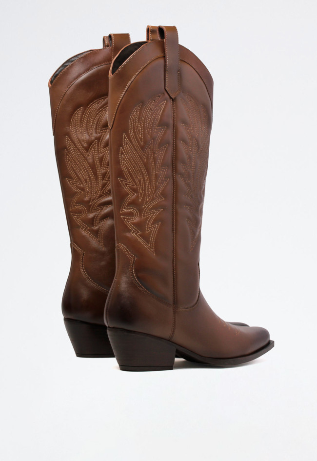 Bota cowboy de mujer marrón Glo ki-3525