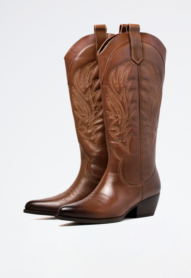 Bota cowboy de mujer marrón Glo ki-3525