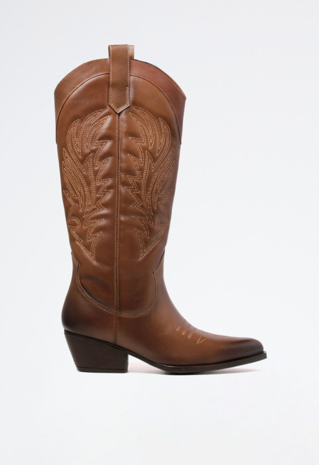 Bota cowboy de mujer marrón Glo ki-3525