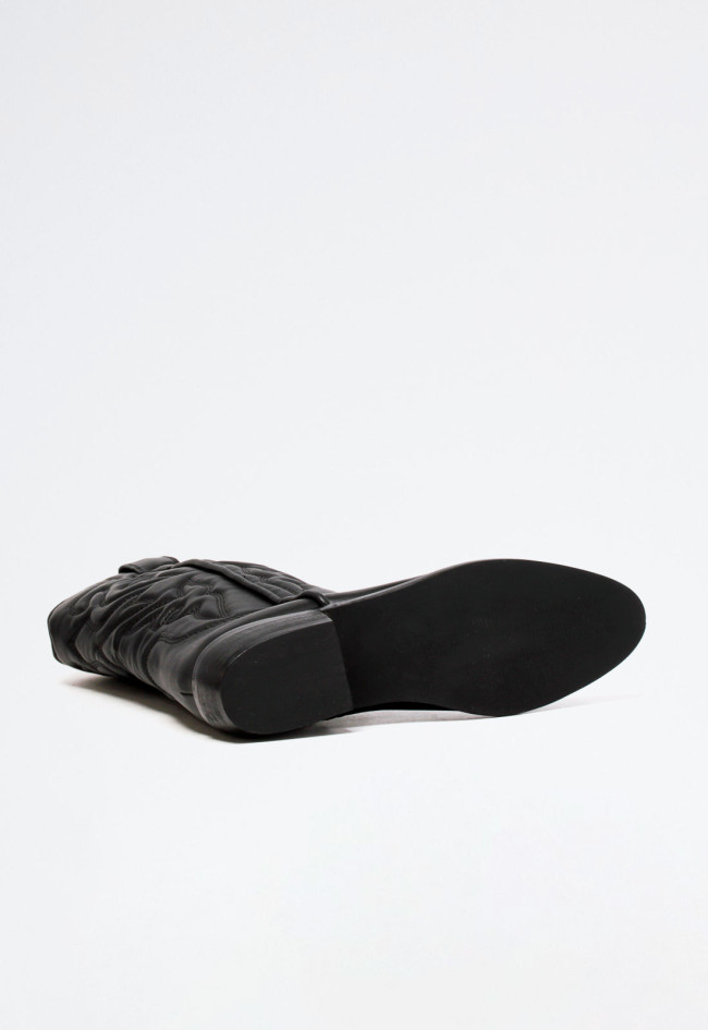 Bota cowboy bordada de mujer negro Why Pink? m4760