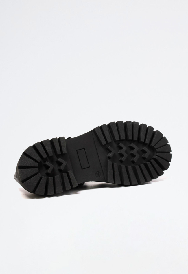 Zapato plataforma abierto de mujer negro VAS ollados