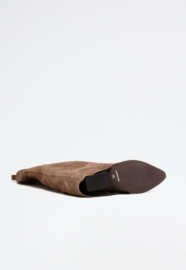 Bota campera con polaina de mujer taupe Chini Equipe an30