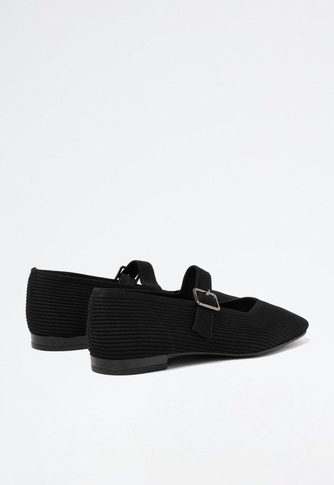 Zapato bailarina de mujer negro MISS ELASTIC 76052-35-05