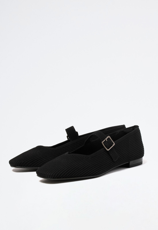 Zapato bailarina de mujer negro MISS ELASTIC 76052-35-05