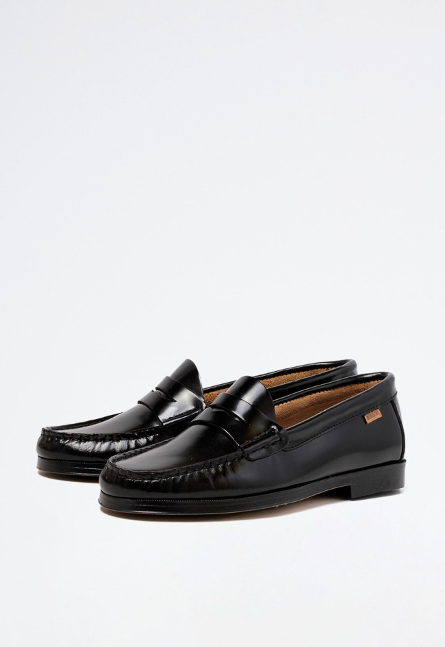 Zapato mocasín de mujer negro Benson 84748