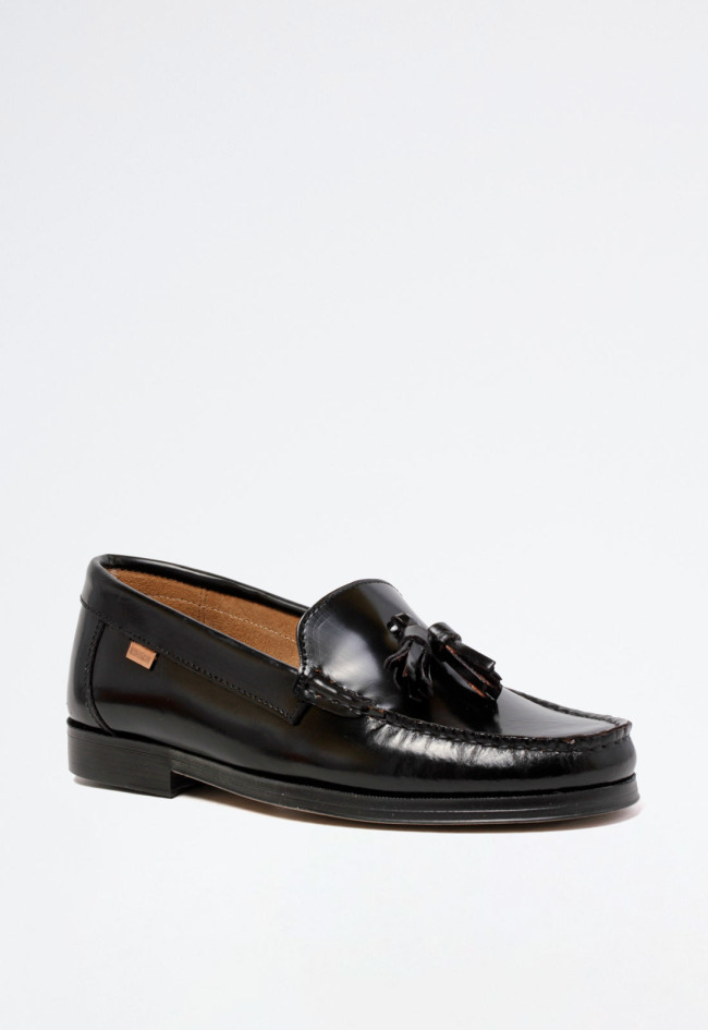Zapato mocasín de mujer negro Benson 84744