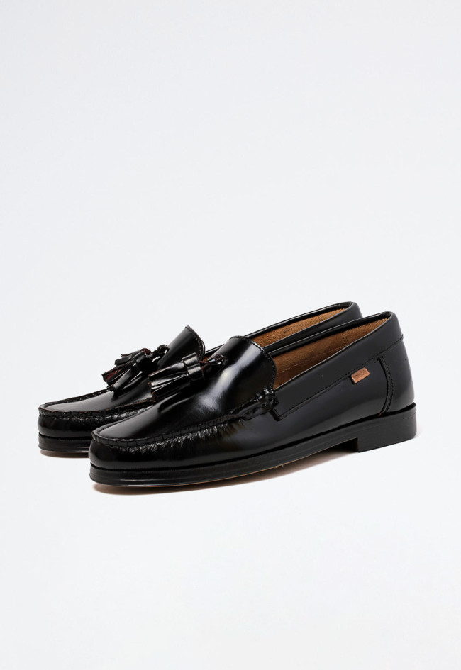 Zapato mocasín de mujer negro Benson 84744