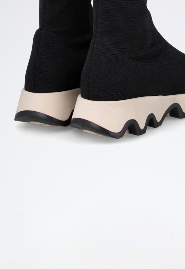 Zapatilla plataforma de mujer negro Lince 50162